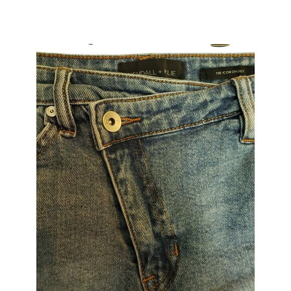 Women’s Jean Shorts Kendall Kylie Size 7 The Icon Short Asymmetrical Fly 28 - Picture 11 of 11